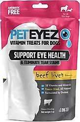 Pet Eyez Beef Liver Freeze-Dried Vision & Tear Stain Treats for Dogs, 35 count