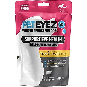 Pet Eyez Beef Liver Freeze-Dried Vision & Tear Stain Treats for Dogs, 35 count