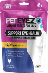 Pet Eyez Chicken Freeze-Dried Vision & Tear Stain Treats for Cats, 35 count