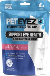 Pet Eyez Whitefish Freeze-Dried Vision & Tear Stain Treats for Cats, 35 count