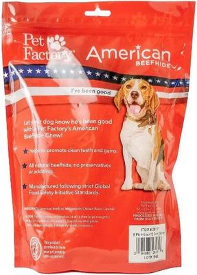 Show full view: Pet Factory American Beefhide 4 to 5-inch Knotted Bones Chicken Flavored Chewy Dog Treats, 8 count slide 3 of 5