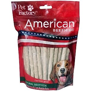 Pet Factory American Beefhide 5-inch Munch Mini Rolls Natural Flavored Chewy Dog Treats, 40 count