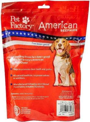 Show full view: Pet Factory American Beefhide 6 to 7-inch Knotted Bones Natural Flavored Chewy Dog Treats, 3 count slide 3 of 4