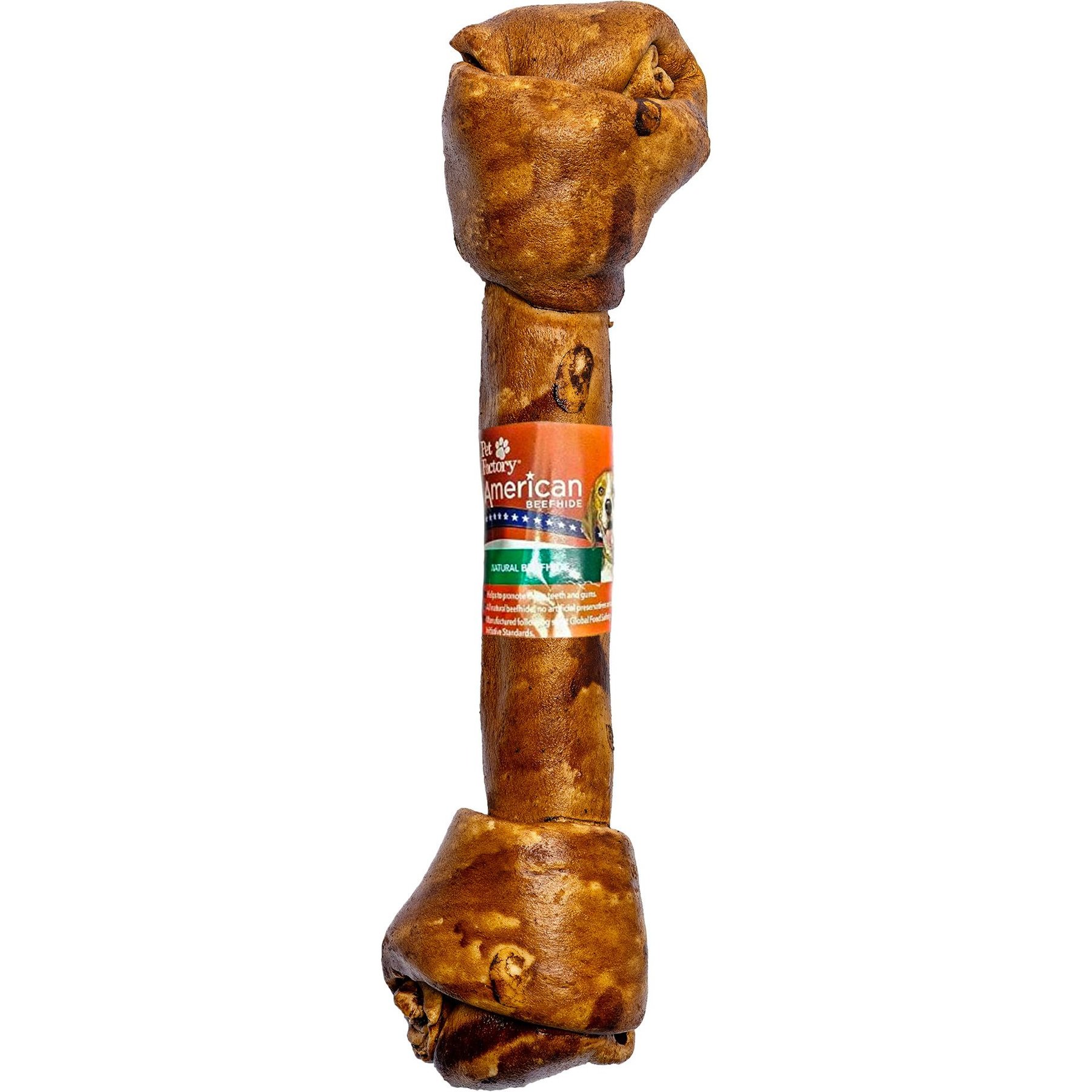 Pet Factory Beefhide 12-inch Peanut Butter Flavored Dog Bones, 1 count