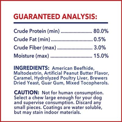 Show full view: Pet Factory Beefhide 12-inch Peanut Butter Flavored Dog Bones, 1 count slide 5 of 9