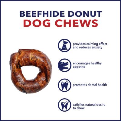 Show full view: Pet Factory Beefhide 3-inch Donuts Beef Flavored Dog Hard Chews, 12 count slide 8 of 9