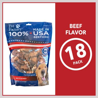 Show full view: Pet Factory Beefhide 4-inch Beef Flavored Dog Bones, 18 count slide 7 of 10
