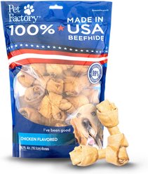 Pet Factory Beefhide 4-inch Chicken Flavored Dog Bones, 18 count