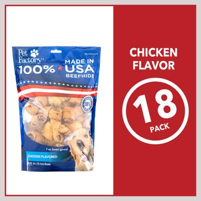 Show full view: Pet Factory Beefhide 4-inch Chicken Flavored Dog Bones, 18 count slide 6 of 10