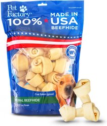 Pet Factory Beefhide 4-inch Natural Flavored Dog Bones, 18 count