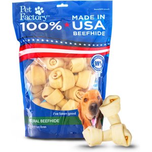 Pet Factory Beefhide 4-inch Natural Flavored Dog Bones