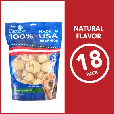 Show full view: Pet Factory Beefhide 4-inch Natural Flavored Dog Bones, 18 count slide 6 of 10