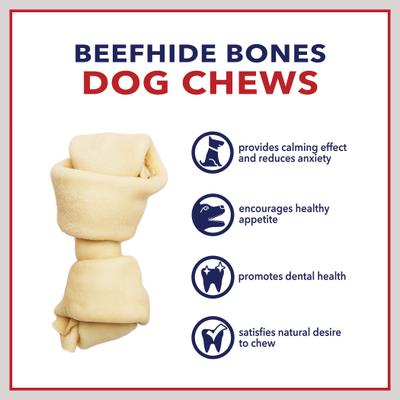 Show full view: Pet Factory Beefhide 4-inch Natural Flavored Dog Bones, 18 count slide 9 of 10