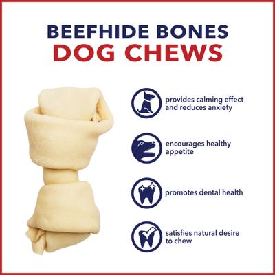 Show full view: Pet Factory Beefhide 4-inch Natural Flavored Dog Bones, 24 count slide 9 of 10