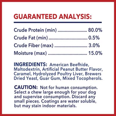 Show full view: Pet Factory Beefhide 4-inch Peanut Butter Flavored Dog Bones, 18 count slide 5 of 10