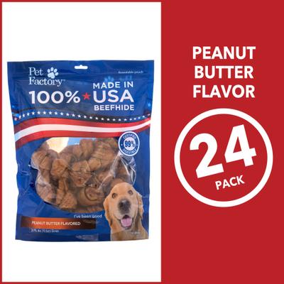 Show full view: Pet Factory Beefhide 4-inch Peanut Butter Flavored Dog Bones, 24 count slide 5 of 10