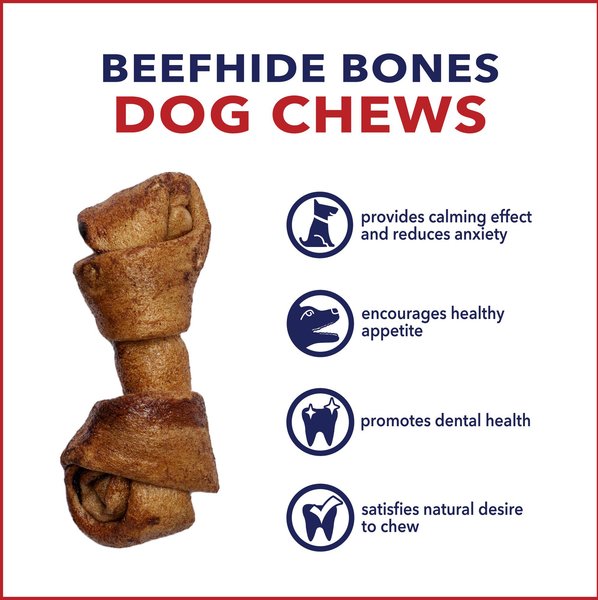 Pet Factory Beefhide 4-inch Peanut Butter Flavored Dog Bones