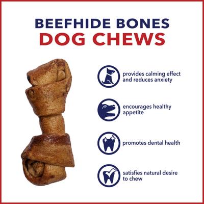 Show full view: Pet Factory Beefhide 4-inch Peanut Butter Flavored Dog Bones, 24 count slide 8 of 10