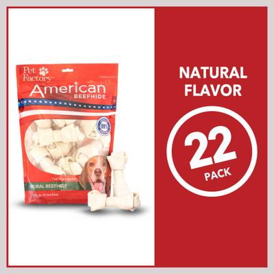 Show full view: Pet Factory Beefhide 4 to 5-inch Natural Flavored Dog Bones, 22 count slide 5 of 10