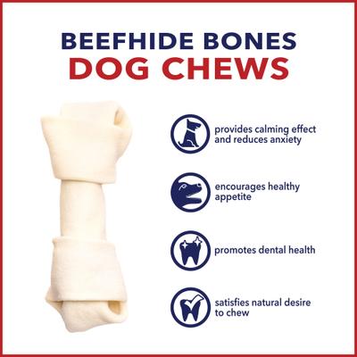 Show full view: Pet Factory Beefhide 4 to 5-inch Natural Flavored Dog Bones, 8 count slide 9 of 10