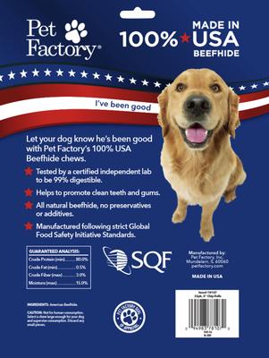 Show full view: Pet Factory Beefhide 5-inch Chip Rolls Natural Flavored Chewy Dog Treats, 22 count slide 5 of 6