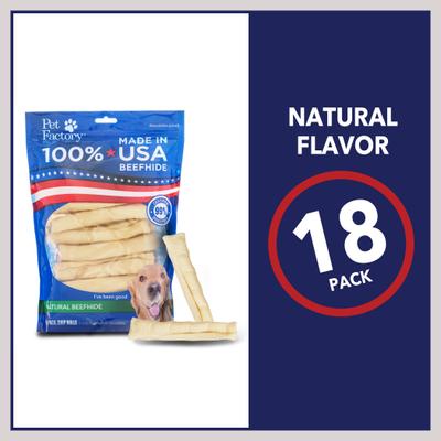 Show full view: Pet Factory Beefhide 5-inch Chip Rolls Natural Flavored Dog Hard Chews, 18 count slide 6 of 11