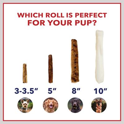 Show full view: Pet Factory Beefhide 5-inch Chip Rolls Peanut Butter Flavored Dog Hard Chews, 20 count slide 8 of 10