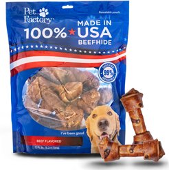 Pet Factory Beefhide 6-inch Beef Flavored Dog Bones, 12 count