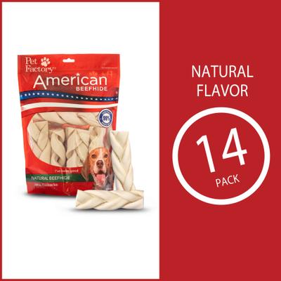 Show full view: Pet Factory Beefhide 6-inch Braided Sticks Natural Flavored Natural Dog Hard Chews, 14 count slide 6 of 10