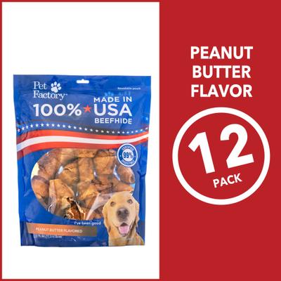 Show full view: Pet Factory Beefhide 6-inch Peanut Butter Flavored Dog Bones, 12 count slide 6 of 10