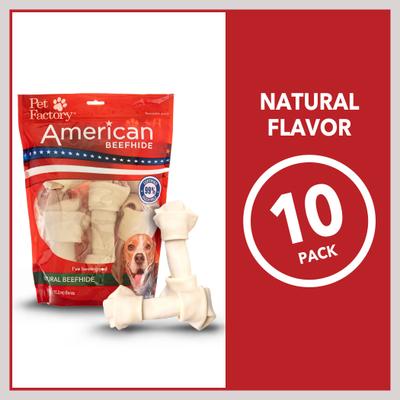 Show full view: Pet Factory Beefhide 6 to 7-inch Natural Flavored Dog Bones, 10 count slide 6 of 9