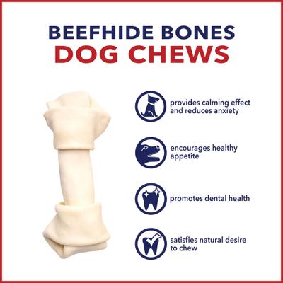 Show full view: Pet Factory Beefhide 6 to 7-inch Natural Flavored Dog Bones, 10 count slide 8 of 9