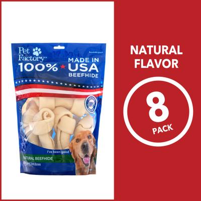 Show full view: Pet Factory Beefhide 6 to 7-inch Natural Flavored Dog Bones, 8 count slide 6 of 10