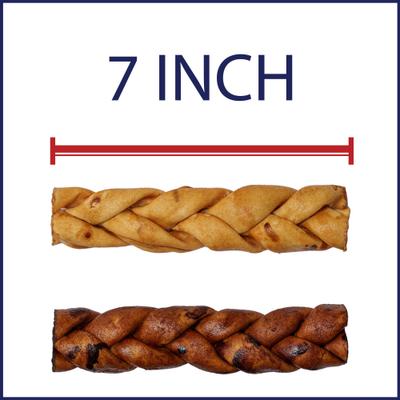 Show full view: Pet Factory Beefhide 7-inch Braided Sticks Variety Pack Beef & Chicken Flavored Dog Hard Chews, 6 count slide 6 of 11