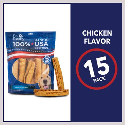 Show full view: Pet Factory Beefhide 8-inch Rolls Chicken Flavored Dog Hard Chews, 15 count slide 6 of 10