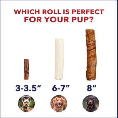 Show full view: Pet Factory Beefhide 8-inch Rolls Natural Flavored Dog Hard Chews, 10 count slide 8 of 11