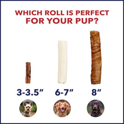 Show full view: Pet Factory Beefhide 8-inch Rolls Natural Flavored Dog Hard Chews, 15 count slide 8 of 11