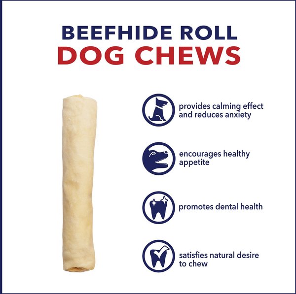 Pet Factory Beefhide 8-inch Rolls Natural Flavored Dog Hard Chews