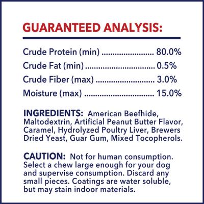 Show full view: Pet Factory Beefhide 8-inch Rolls Peanut Butter Flavored Dog Hard Chews, 15 count slide 5 of 10