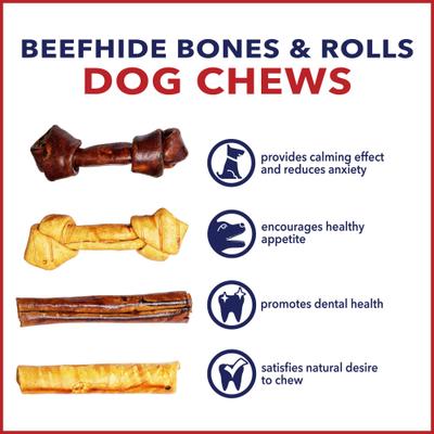 Show full view: Pet Factory Beefhide 8 to 9-inch Beef & Chicken Flavored Dog Hard Chew Variety Pack, 6 count slide 5 of 10