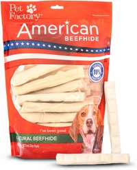 Pet Factory Beefhide Chip Rolls 5-inch Natural Flavored Dog Hard Chews, 50 count