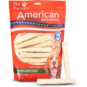 Pet Factory Beefhide Chip Rolls 5-inch Natural Flavored Dog Hard Chews, 50 count