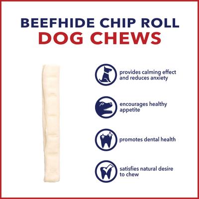 Show full view: Pet Factory Beefhide Chip Rolls 5-inch Natural Flavored Dog Hard Chews, 50 count slide 8 of 10