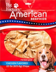 Pet Factory Beefhide Chips Chicken Flavored Dog Hard Chews, 22-oz bag