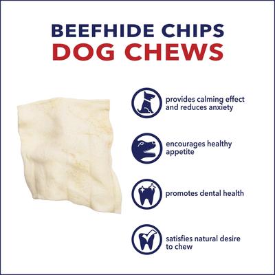 Show full view: Pet Factory Beefhide Chips Natural Flavored Dog Hard Chews, 8-oz bag slide 8 of 10