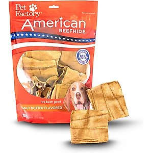 Pet Factory Beefhide Chips Peanut Butter Flavored Dog Hard Chews, 22-oz bag