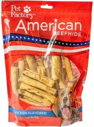Pet Factory Beefhide Mini Rolls 3-inch Chicken Flavored Dog Hard Chews, 40 count