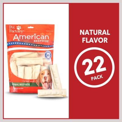 Show full view: Pet Factory Beefhide Rolls 4 to 4.5-inch Natural Flavored Dog Hard Chews, 22 count slide 6 of 10