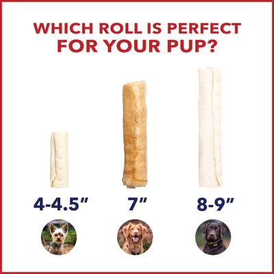 Show full view: Pet Factory Beefhide Rolls 4 to 4.5-inch Natural Flavored Dog Hard Chews, 22 count slide 8 of 10