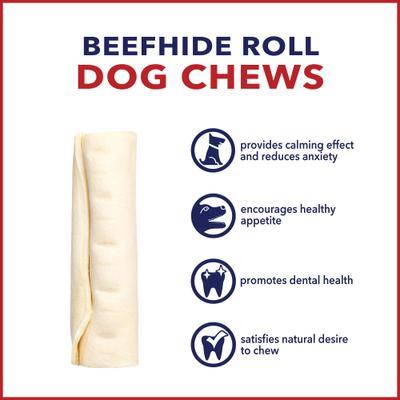 Show full view: Pet Factory Beefhide Rolls 4 to 4.5-inch Natural Flavored Dog Hard Chews, 22 count slide 9 of 10